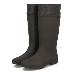 heal me ヒールミー レディース 防寒キルティング風ロングレインブーツ 完全防水 滑りにくい 223101ダークブラウン
