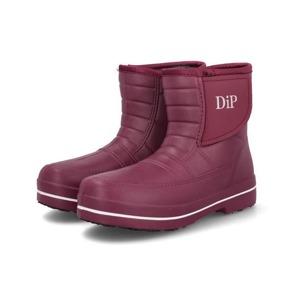 Dip ディップ レディース 防寒ショートレインブーツ 暖かボアライナー 完全防水 長靴 かるぽか ...