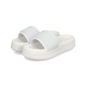 PUMA プーマ PLATFORM SLIDE UM 軽量 レディース厚底シャワーサンダル スライド プラットフォームスライドUM 407407 02 プーマホワイト/ウォームホワイト