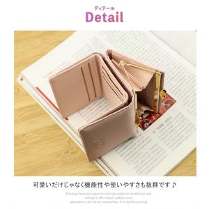 三つ折り財布 レディース かわいい がま口 口...の詳細画像3