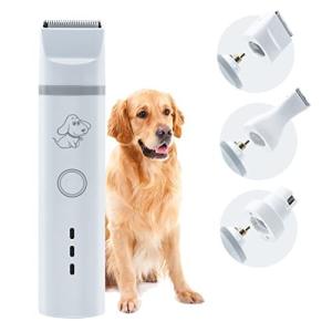Mcbazel 3 in 1多機能ペットバリカン 犬/猫グルーミングセット 電動爪やすり 充電式コードレス 超低騒音 ペット毛剃り 2段階スピード調節