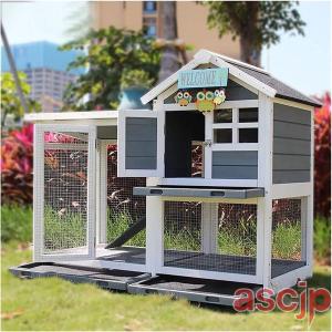 屋外ウサギケージ木製鶏小屋 ウサギケージ うさぎケージ ウサギ小屋 うさぎ小屋 ラビットケージ屋外二層木製チキン小屋 木製小動物 アパートメント フラット換気