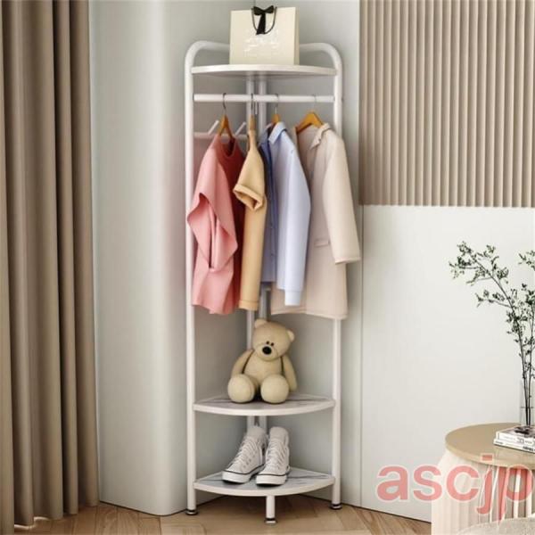 ハンガーラック コーナーラック 洋服ラック スリム 洋服掛け 組立簡単 キャスター 防サビ 高耐荷重...
