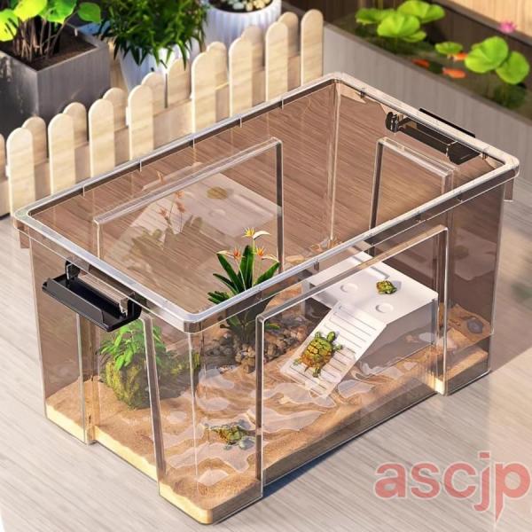 亀飼育用水槽 亀水槽 大型プラスチック水槽 大型カメ飼育ケース 亀用品 カメの家カメ飼育ケージ トカ...