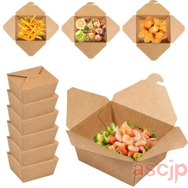 テイクアウト容器 クラフト紙製 50枚セット 使い捨て容器 フードパック ランチボックス 使い捨て弁...