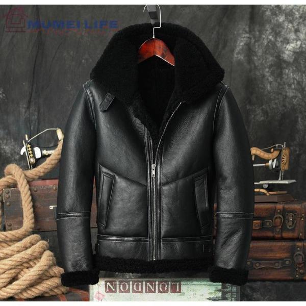 新品 シープスキン 復刻30's USAF TYPE ムートン フライトジャケット ブラック ボマー...