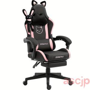 可愛い猫耳ゲーミングチェア、快適な座り心地、ピンクの詳細画像4