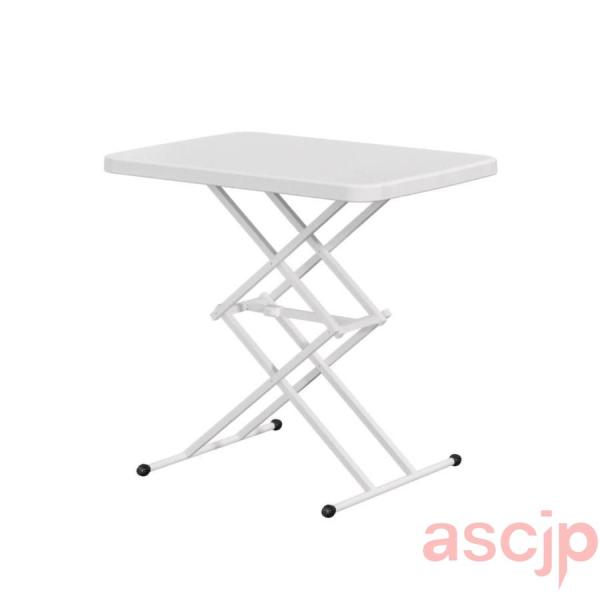 折りたたみテーブル ホワイト勉強 机 昇降式4段高さの調節(29-67CM) 耐荷重80kg 寝室 ...
