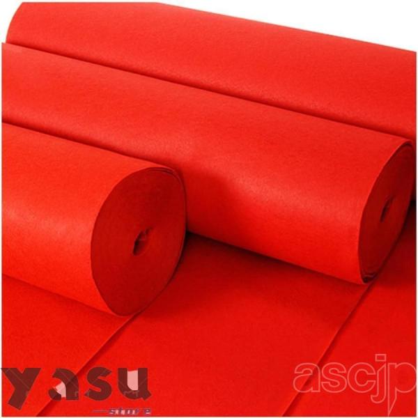 朱赤毛氈（もうせん）、1x3M 展示会用 レッドカーペット、 赤 パンチカーペット 、使い捨て レッ...