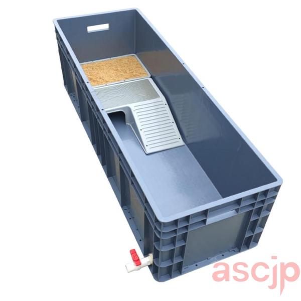 亀水槽 大きい ボックス カメ槽 亀飼育用プラスチック水槽 爬虫類繁殖ボックス カメ生息地 排水孔 ...