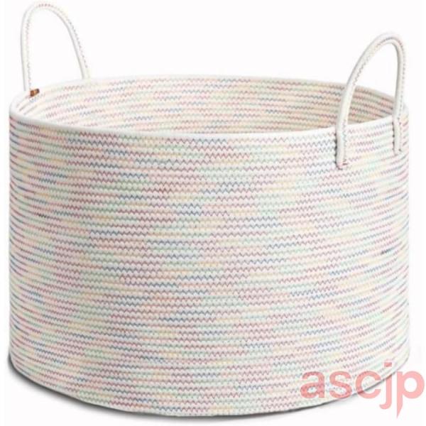 コットンロープバスケット 大容量 リビング 子供部屋 収納バスケット 小物入れ ランドス 折り畳み ...