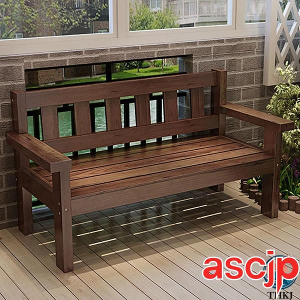 ガーデンチェア ベンチ 木製ガーデンベンチ 背もたれと肘掛け付き屋外ベンチ 2人用パティオベンチ 耐...