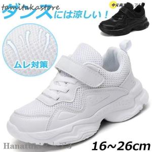 ダンスシューズ キッズ メッシュ ダンス 白 黒...の商品画像