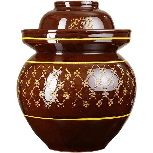 漬物容器 陶器 樽 磁器発酵瓶、ピクルス瓶、発酵壺、ウォーターシールエアロック二重蓋付き、密封缶カブ...