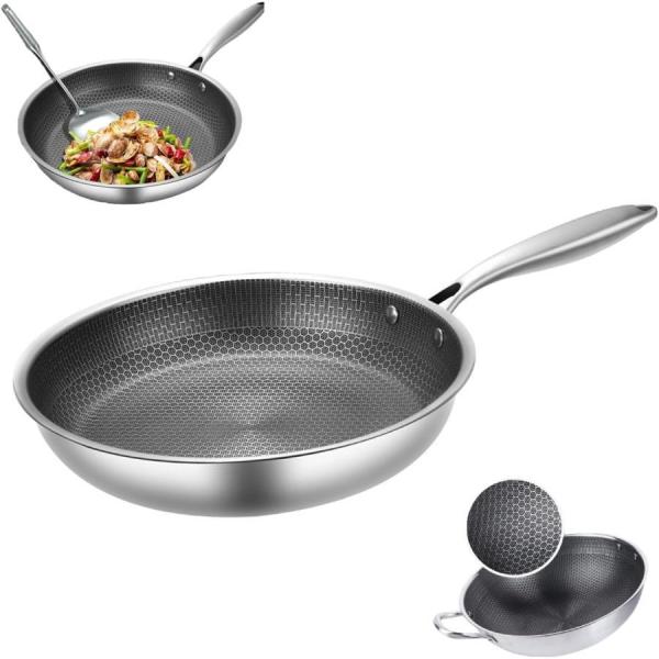 チタン合金 フライパン ドイツ ステンレス フライパン フライパン ノンスティックフライパン 7層構...