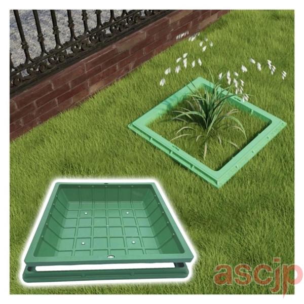 見えないマンホール蓋 下水桝カバー 正方形 40 50 60 70 80 cm、 屋外パティオ ガー...