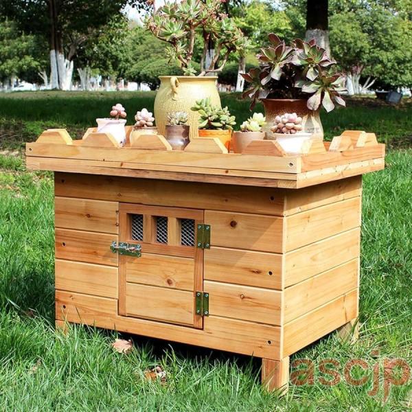 犬小屋 犬舎 猫舍 中小型犬用 ドッグハウス 屋外用 木製 ペットハウス 通気性犬舎 ペットケージ ...