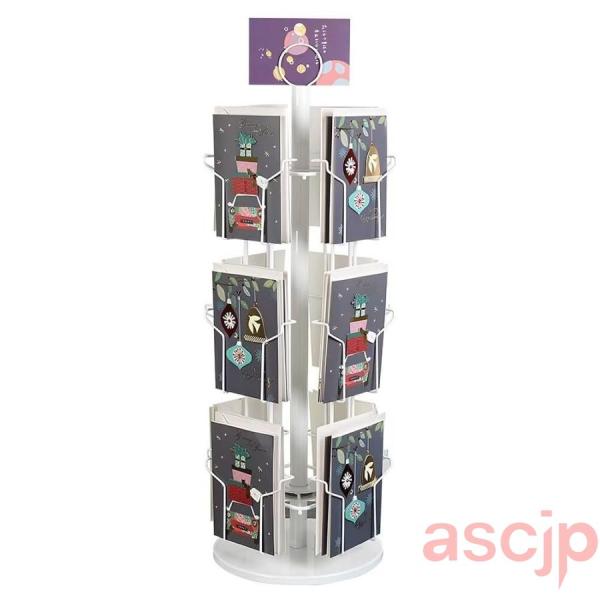 マガジンディスプレイスタンド ポストカードラック 回転ポストカードディスプレイ グリーティングホリデ...