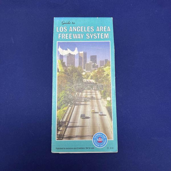 AAA map LOS ANGELES AREA FREEWAY SYSTEM M64 ロサンゼルス...