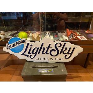 TIN SIGN ブルームーン Light Sky E98 チカーノ 看板 スチールサイン アメリカングッズ ローライダー ガレージ インテリア  ブリキ｜aseff