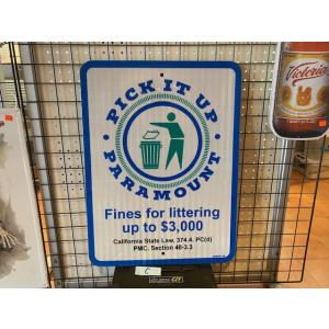 ロードサイン PICK IT UP PARAMOUNT C ポイ捨て禁止 フードトラック キッチンカ...