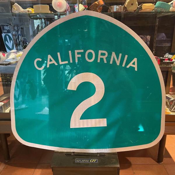 ロードサイン CALIFORNIA 2 E34 WARNING 道路標識 ガレージ 本物 アメリカ雑...