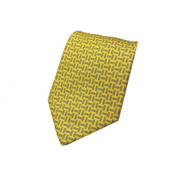 【値下げ】HERMES エルメス ネクタイ シルク100％ イエロー 中古 質屋出品
