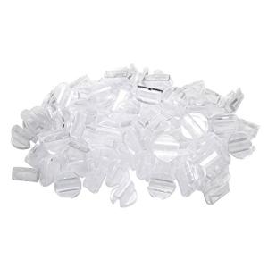 TSUKURIRO ヘアゴム 足 パーツ 100個 セット 留め具 プラスチック 台座 U字 DIY ハンドメイド アクセサリー (クリア,