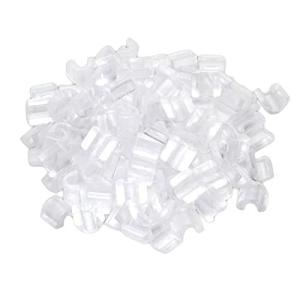 TSUKURIRO ヘアゴム 足 パーツ 100個 セット 留め具 プラスチック 台座 U字 DIY ハンドメイド アクセサリー (クリア,