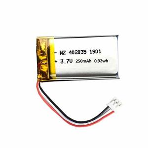 Octelect JST 3pinプラグリチウムポリマー充電式バッテリーLipo搭載3.7V 250mAh 402035-JST