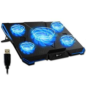 KLIM Cycloneラップトップ最大冷却― 5つのファン― PC冷却パッド―プロゲーマー向け― PS5と互換性があります