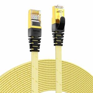 CAT7準拠STP 高速LANケーブル AMPCOM 10Gbps/600MHz 10G通信 フラットインターネットケーブル 金メッキコネクタ(組