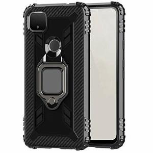 Pixel4a（5G ケース/カバー 耐衝撃 TPU カーボン調 かっこいい 片手持ちに便利なリング付き カバー 頑丈 ソフトケ