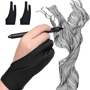 DanYun 二本指グローブ 2枚入り 8.5×20cm フリーサイズ 誤作動防止機能付 お絵かきグローブ ペンタブレット 防汚