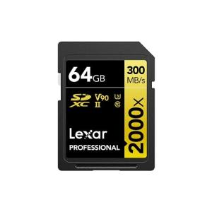 Lexar SDカード 64GB Professional 2000x SDXCカード - 最大読込300MB/秒 書込260MB/秒 UHS-II Class 10 U3 V90