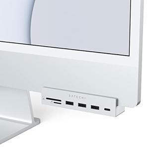Satechi iMac24インチ用 USB-C クランプハブ  USB-C データポート, 3xUSB-A 3.0, Micro/SDカードリーダー (2021 iMac