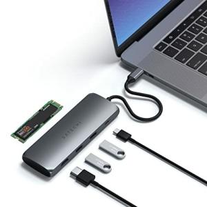 Satechi ハイブリッド USB-Cハブ  SSDスロット 4K HDMI 60Hz, USB-C PD, USB-A 3.0データポート (2021 MacBook Pro