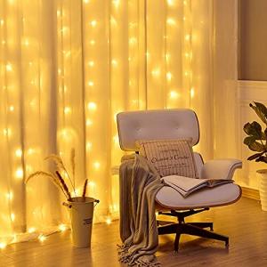 VIPMOON LED カーテンライト 3M*3M 300フェアリーライトフック付き ストリングライト IP65防水 8モード リモコン付き