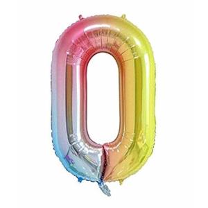 誕生日　バルーン 数字 0-9 風船　虹色　 0