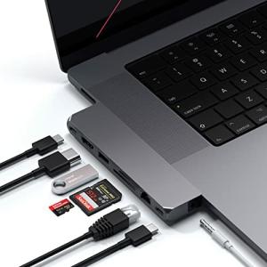 Satechi USB-C Proハブ Max 8in2  USB4 HDMI USB-A/Cデータ イーサネット SD 音声ジャック (2021 MacBookPro 14/16
