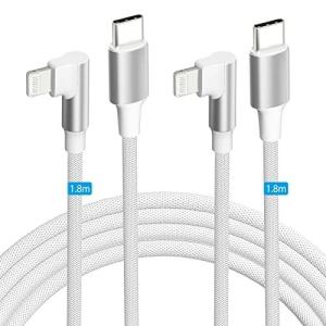 L字 USB Type C ライトニング ケーブル iphone 充電ケーブル タイプc lightning ケーブル 高耐久ナイロン編み 急速充電