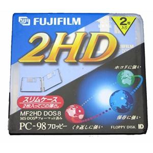 FUJIFILM 3.5インチフロッピーディスク 2HD PC-98フォーマット済 スリムケース入り2枚パック ブルー