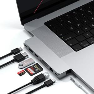 Satechi USB-C Proハブ Max 8in2  USB4 HDMI USB-A/Cデータ イーサネット SD 音声ジャック (2021 MacBookPro 14/16インチ