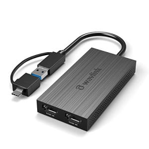 WAVLINK USB C デュアル HDMI 変換アダプタ USB C ハブ 2-in-1 出力4K@30hz 2K@60hz 5Gbps高速転送 USB Type-A接続 Windows 7/8/8.1/10/1