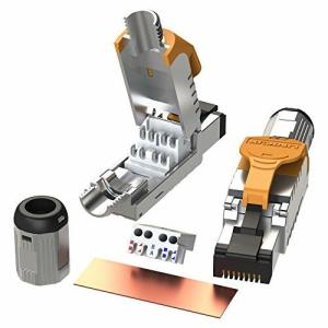 2 個入り - Cat6A RJ45 10G シールド ダイカスト メタルフィールド ターミネーション プラグ   HDBaseT Easy ジャ
