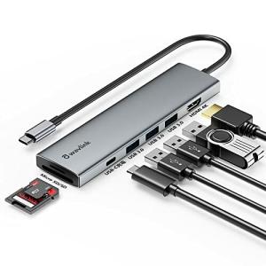 WAVLINK 7-in-1 USB C ドッキングステーション (HDMIポート4K@30Hz出力/USB C 100W急速充電/USB 3.0ポート*3 5Gbpsデータ転送/ m