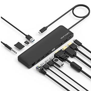 WAVLINK12-in1 Type-C ミニドッキングステーション USB 3.0多機能変換アダプターHDMIアダプター4K出力 DPまたはHDMI最大3