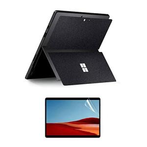 IMMOENUC Surface Pro X 用 スキンシール ブラックゴールド色 デカール/ステッカー/保護シールフィルム 2点セット