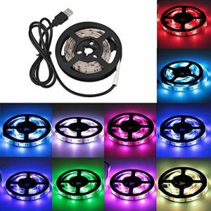 ADPOW LEDテープライトRGB イルミネーション フレキシブルテープライト ライティングテープライト USB接続 コン