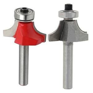 Utoolmart 超硬ルータービット トリマービット 木工ルータービット 1/4x5/8 切削径8mm 2本入り 超硬トリマ ルータ